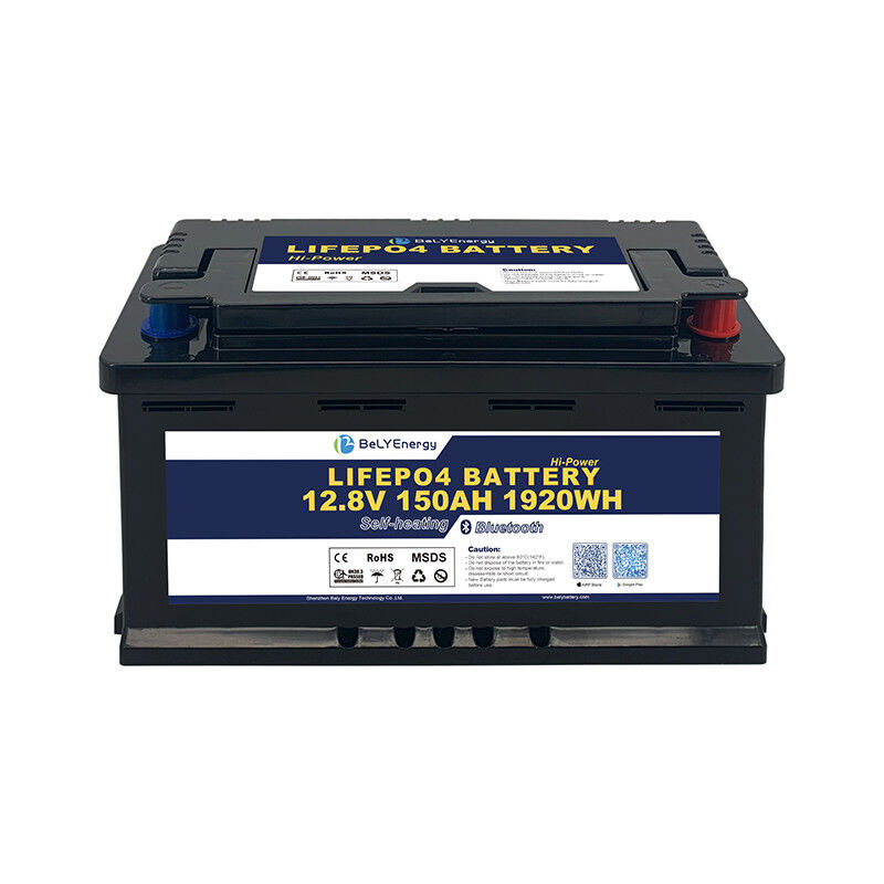 1920Wh 150A RV Lithium Iron Phosphate Battery Low Self Discharge LiFePO4 Chemistry High Energy Density Long Cycle Life for Solar Marine Off-Grid Applications BeLY