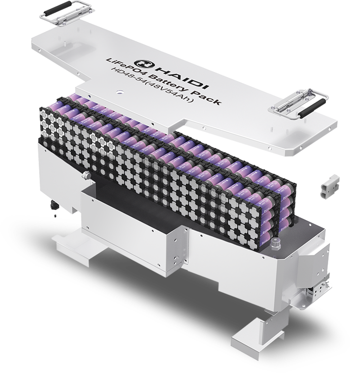 AGV Lithium Ion Smart Battery System 48V 54Ah >4000 Cycles for Warehouse Automation and Material Handling