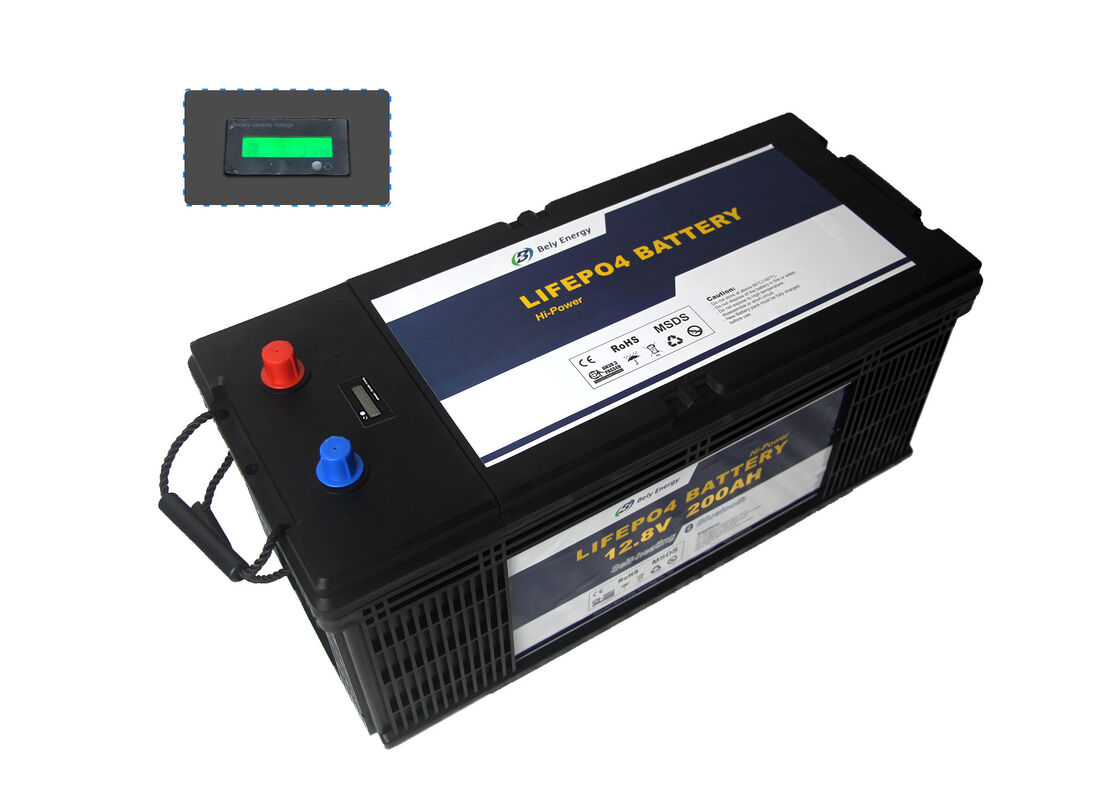 12V 200Ah Golf Cart Lithium Battery LED Electric Golf Trolley Lithium Battery High-Capacity LiFePO4 with BMS for Solar RV Marine BeLY