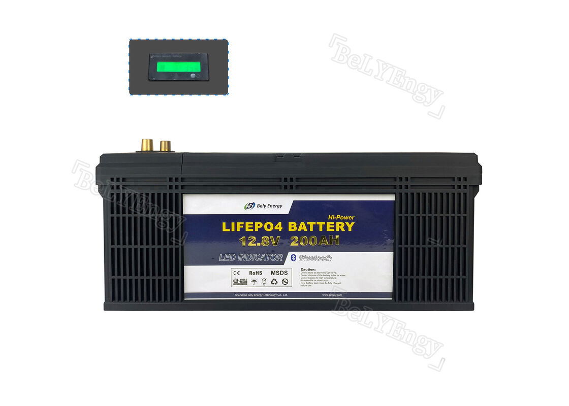 12V 200Ah Golf Cart Lithium Battery LED Electric Golf Trolley Lithium Battery High-Capacity LiFePO4 with BMS for Solar RV Marine BeLY