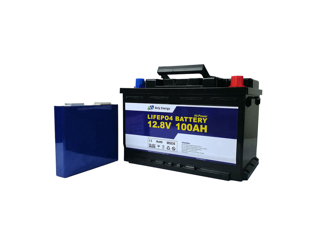100% DOD Energy Storage Lithium Battery 1280Wh 12V 100Ah LiFePO4 High Cycle Life for Solar RV Marine Bely