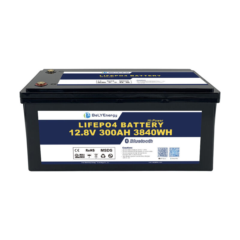 Rv Bely Rechargeable 12V LiFePo4 Battery 300AH System Solar With Bluetooth 3840Wh High-Capacity Deep Cycle for RVs, Solar Storage, and Marine Use