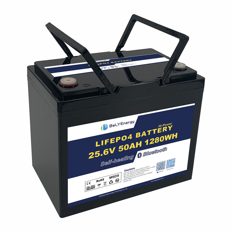 24V 50AH LiFePO4 Marine Boat Lithium Battery With BT and heating Smart BMS, Bluetooth, Self-Heating for Boats, RVs, Solar Systems BELY