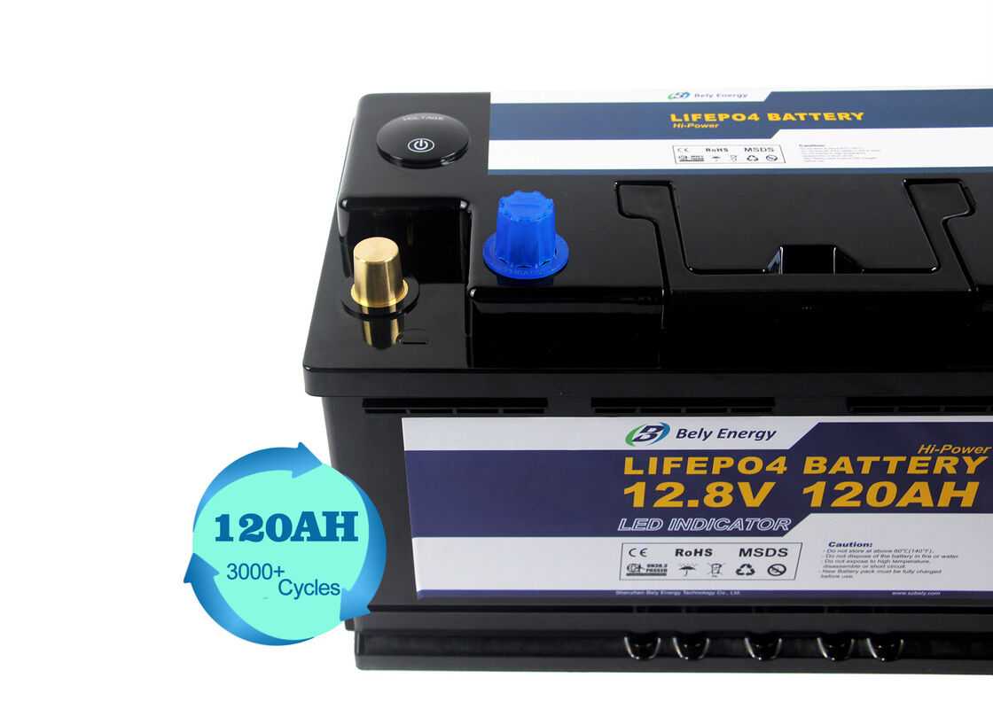 12 Volt 120Ah Lifepo4 Led Light Lithium Battery 12V Deep Cycle Rechargeable Battery High-Cycle Life, Long-Lasting Energy Storage for RVs and Solar Systems